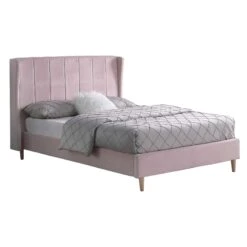 Amelia Pink Velvet Fabric Bed -Fresh sleep Store amelia pink velvet fabric bed p76428 122763 zoom