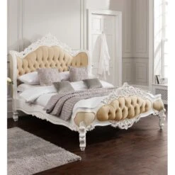 Antique French Style Bed Beige