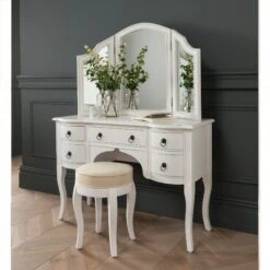 Antique French Style White Finished Dressing Table Set