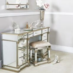 Apollo 9 Drawer Mirror Champagne Dressing Table -Fresh sleep Store apollo 9 drawer mirror champagne dressing table p80802 159701 zoom