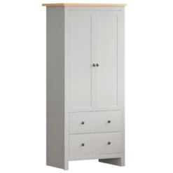 Arlington 2 Drawer 2 Door Wardrobe In White