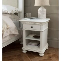 Bakersfield White Antique French Style Bedside Table