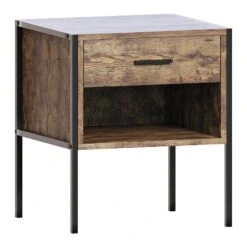 Brooklyn Dark Wood 1 Drawer Bedside Cabinet