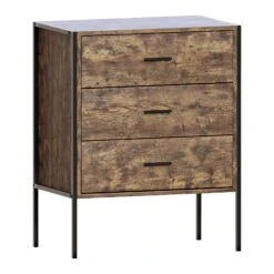 Brooklyn Dark Wood 3 Drawer Chest