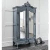 Chloe Antique French Style Grey Wardrobe