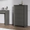 Elstrow Grey Matt Dark Grey 5 Drawer Narrow Chest 2 Elstrow Grey Matt Dark Grey 5 Drawer Narrow Chest -Fresh sleep Store elstrow grey matt dark grey 5 drawer narrow chest p82414 167894 zoom