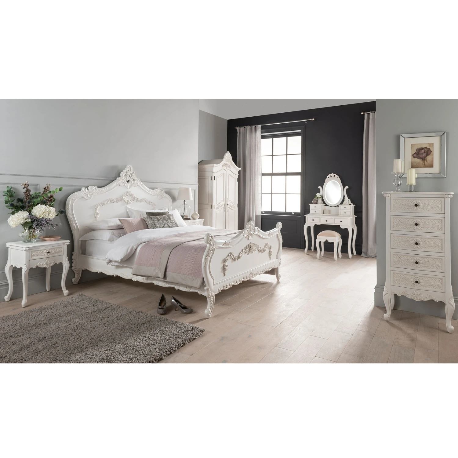 Emmanuelle Antique French Style Tallboy Chest 4 Emmanuelle Antique French Style Tallboy Chest - Image 2