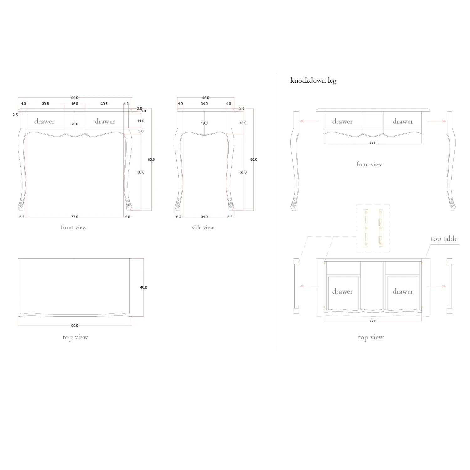 Estelle Antique French Style Dressing Table 6 Estelle Antique French Style Dressing Table - Image 4