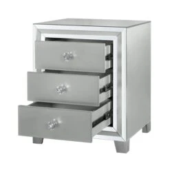 Grey Manhattan Mirror 3 Drawer Bedside Cabinet -Fresh sleep Store grey manhattan mirror 3 drawer bedside cabinet p52907 159308 zoom