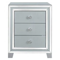 Grey Manhattan Mirror 3 Drawer Bedside Cabinet -Fresh sleep Store grey manhattan mirror 3 drawer bedside cabinet p52907 67289 zoom
