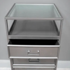 Grey Metal Industrial Cabinet -Fresh sleep Store grey metal industrial cabinet p72718 110943 zoom