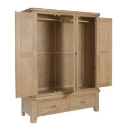 Hampton Oak 3 Door Wardrobe -Fresh sleep Store hampton oak 3 door wardrobe p74669 114285 zoom