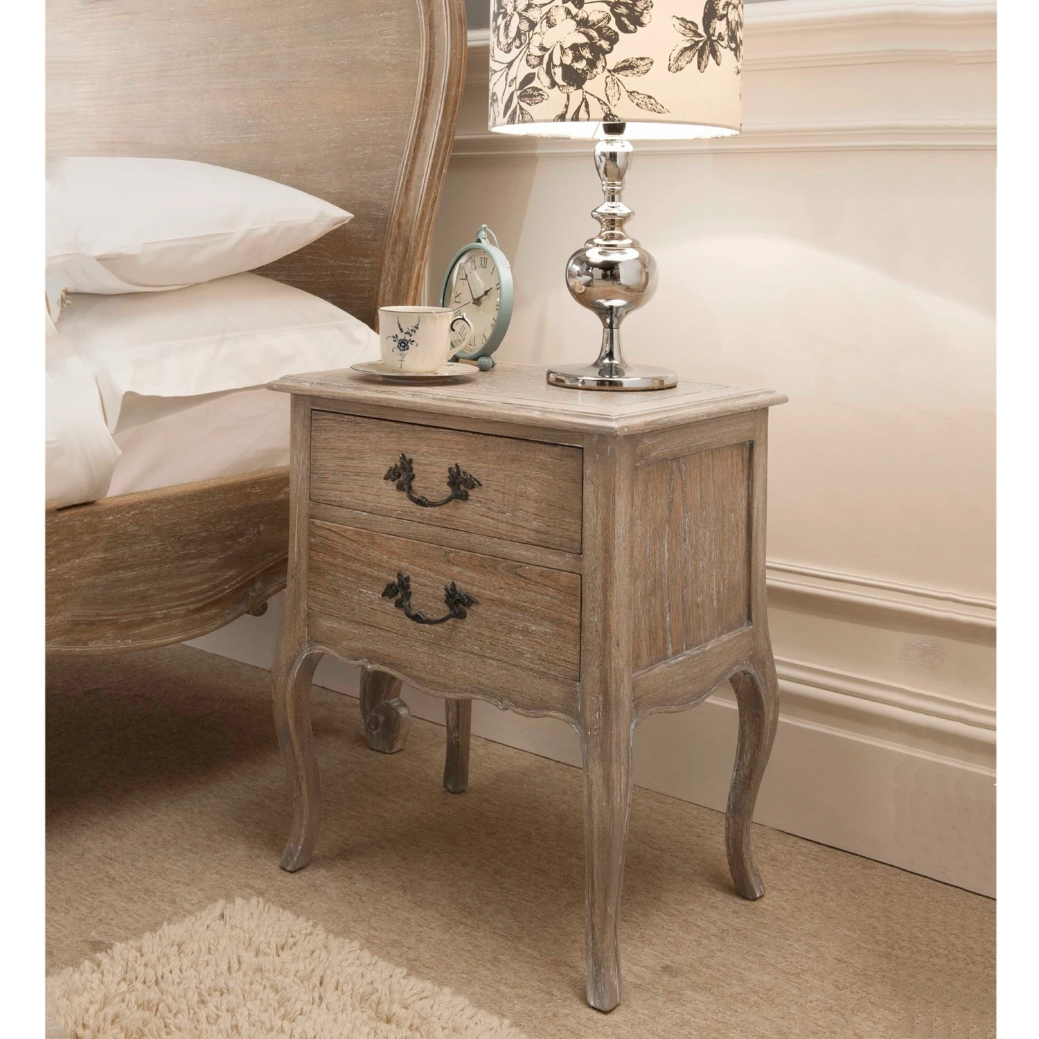 Homesdirect365 Montpellier Blanc Bedside Table 3 Homesdirect365 Montpellier Blanc Bedside Table