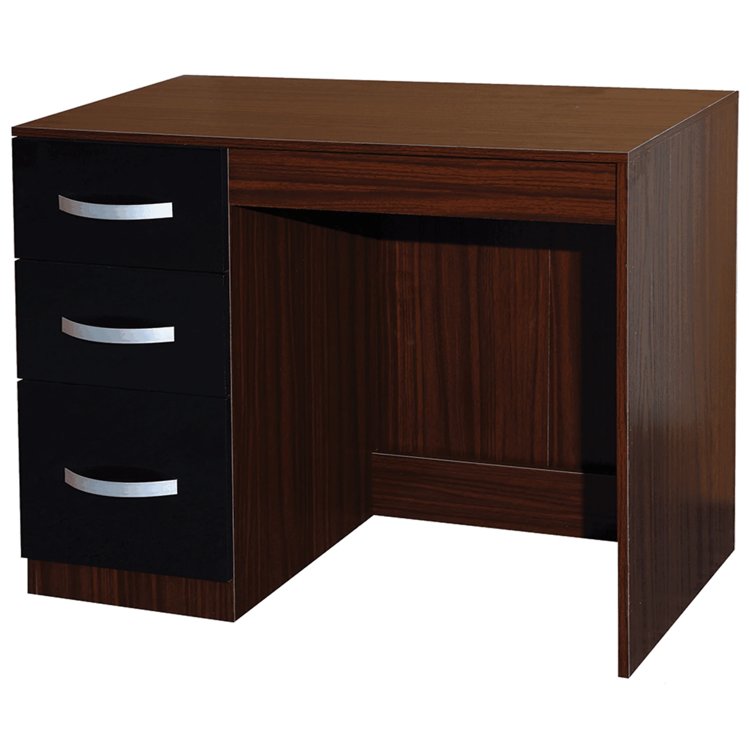 Hulio 3 Drawer Dressing Table In High Gloss Black & Walnut 4 Hulio 3 Drawer Dressing Table In High Gloss Black & Walnut - Image 2