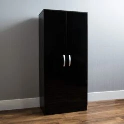 Hulio Black 2 Door Wardrobe