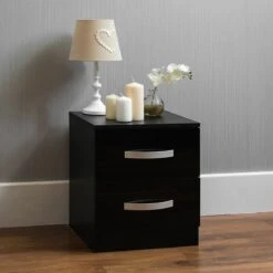 Hulio Black 2 Drawer Chest -Fresh sleep Store hulio black 2 drawer chest p54024 143895 zoom