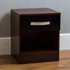 Hulio Black And Walnut 1 Drawer Chest