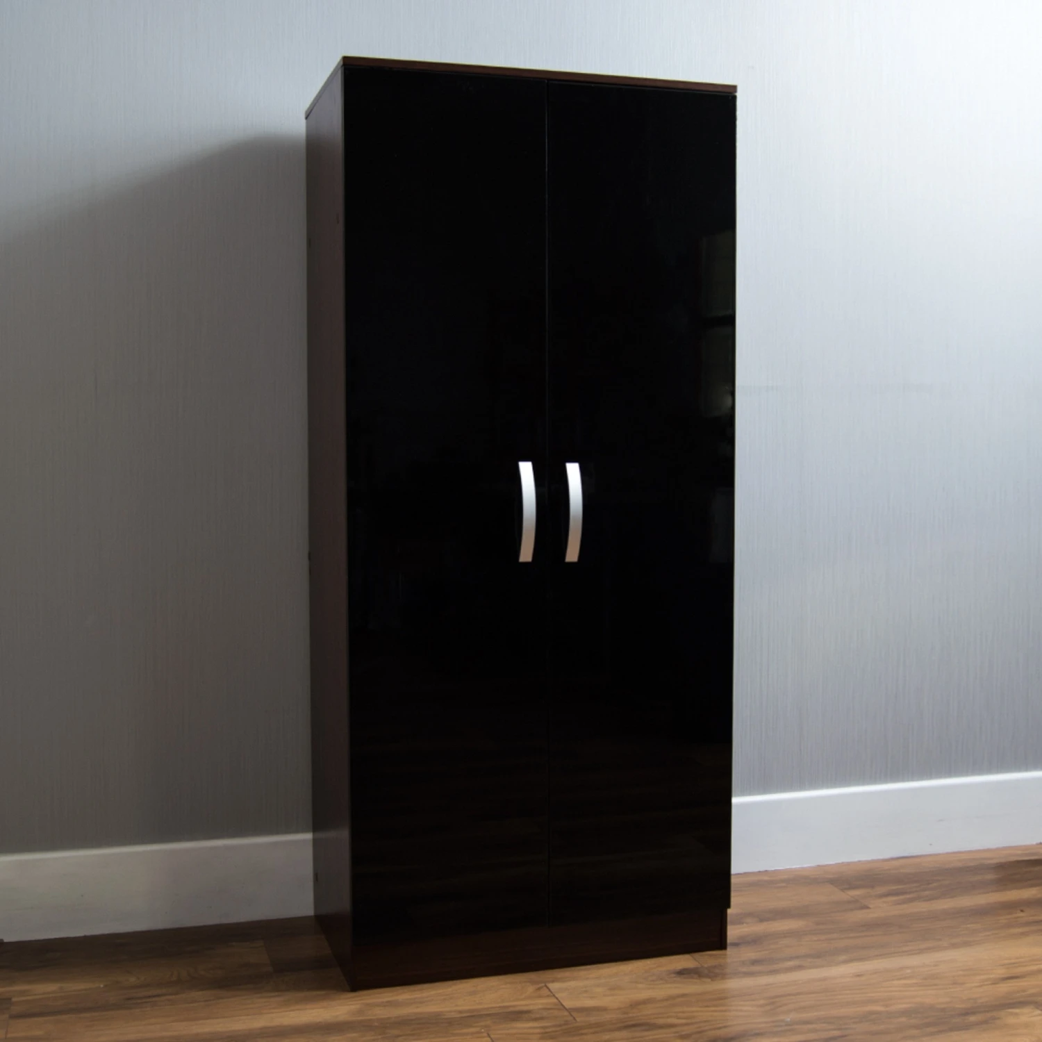 Hulio Black And Walnut 2 Door Wardrobe 3 Hulio Black And Walnut 2 Door Wardrobe