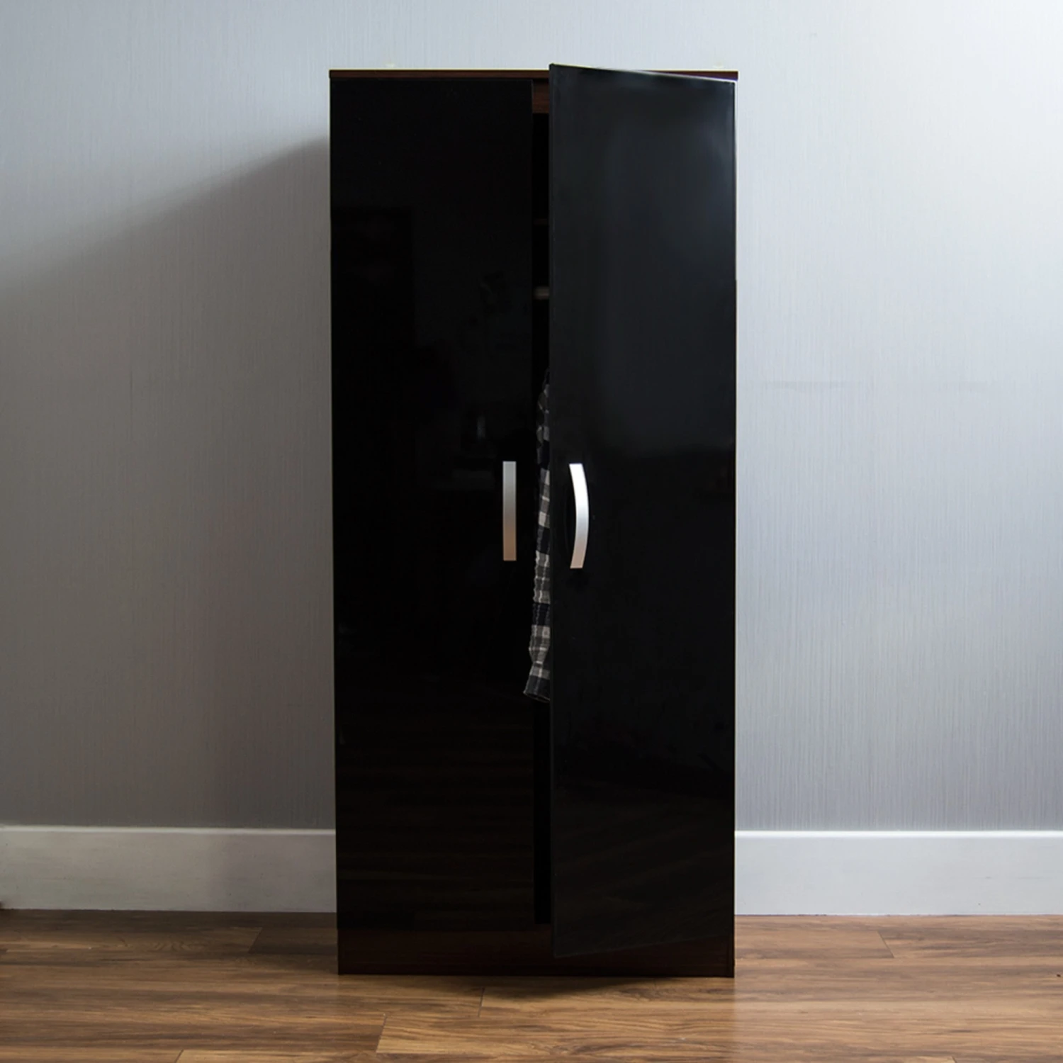 Hulio Black And Walnut 2 Door Wardrobe 5 Hulio Black And Walnut 2 Door Wardrobe - Image 3