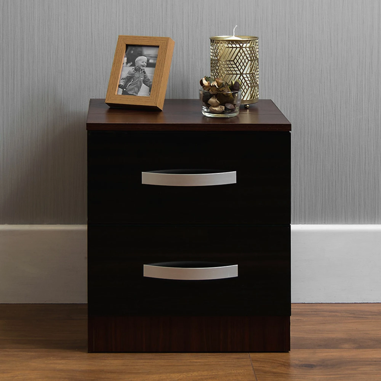 Hulio Black And Walnut 2 Drawer Chest 9 Hulio Black And Walnut 2 Drawer Chest - Image 7