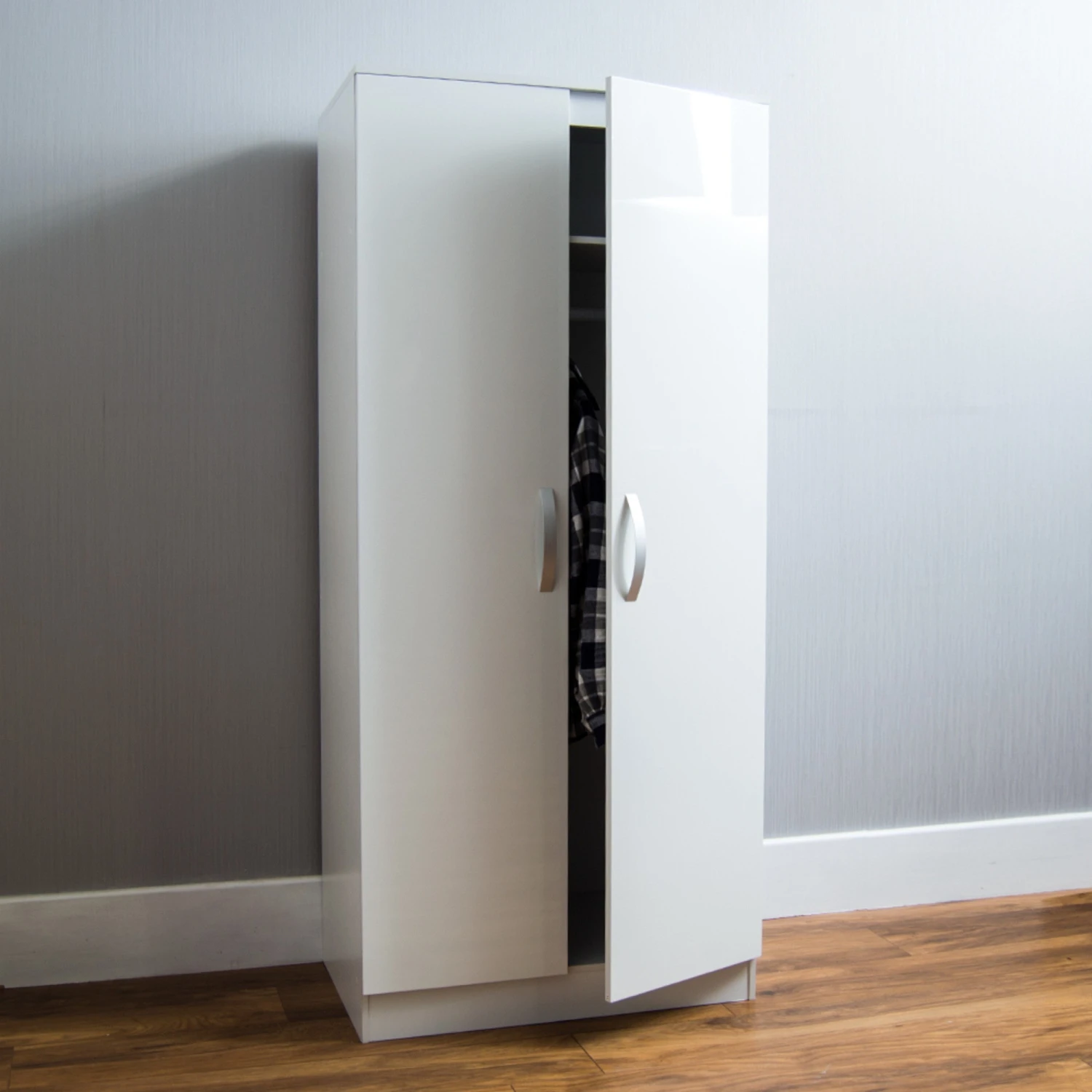 Hulio White 2 Door Wardrobe 6 Hulio White 2 Door Wardrobe - Image 4