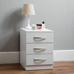 Hulio White 3 Drawer Bedside 12 Hulio White 3 Drawer Bedside -Fresh sleep Store hulio white 3 drawer bedside p54033 72040 zoom