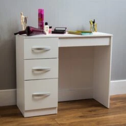 Hulio White 3 Drawer Dressing Table