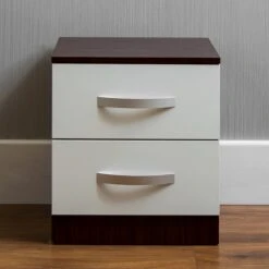 Hulio White And Walnut 2 Drawer Chest -Fresh sleep Store hulio white and walnut 2 drawer chest p54028 71996 zoom