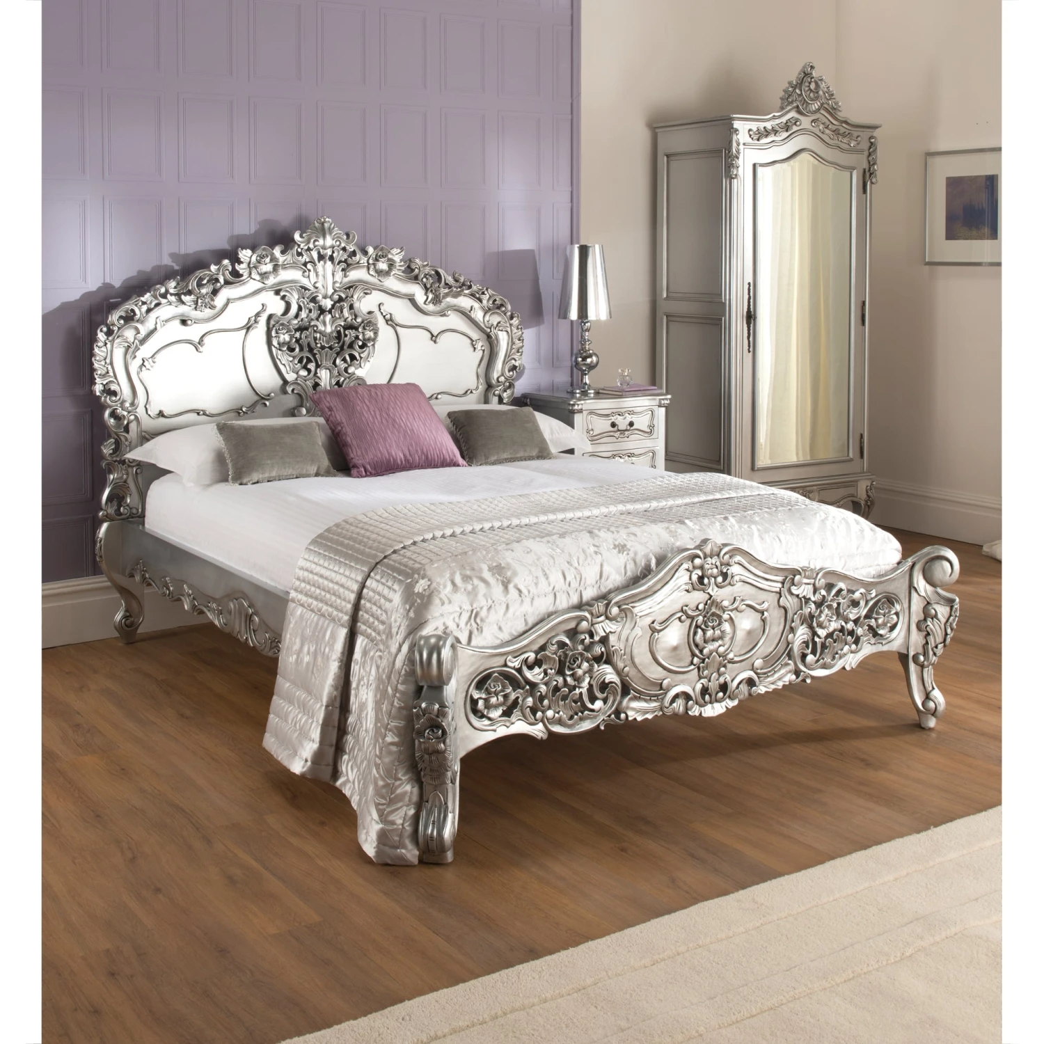 La Rochelle Silver Antique French Style Bed 3 La Rochelle Silver Antique French Style Bed