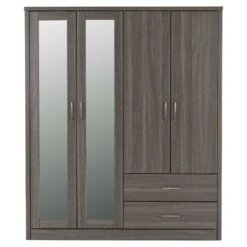 Lisbon Black Wood Grain 4 Door Wardrobe -Fresh sleep Store lisbon black wood grain 4 door wardrobe p80316 157448 zoom