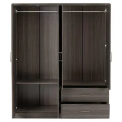 Lisbon Black Wood Grain 4 Door Wardrobe -Fresh sleep Store lisbon black wood grain 4 door wardrobe p80316 157449 zoom