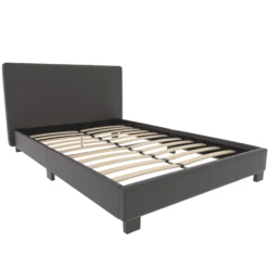 Lisbon Brown Faux Leather Bed