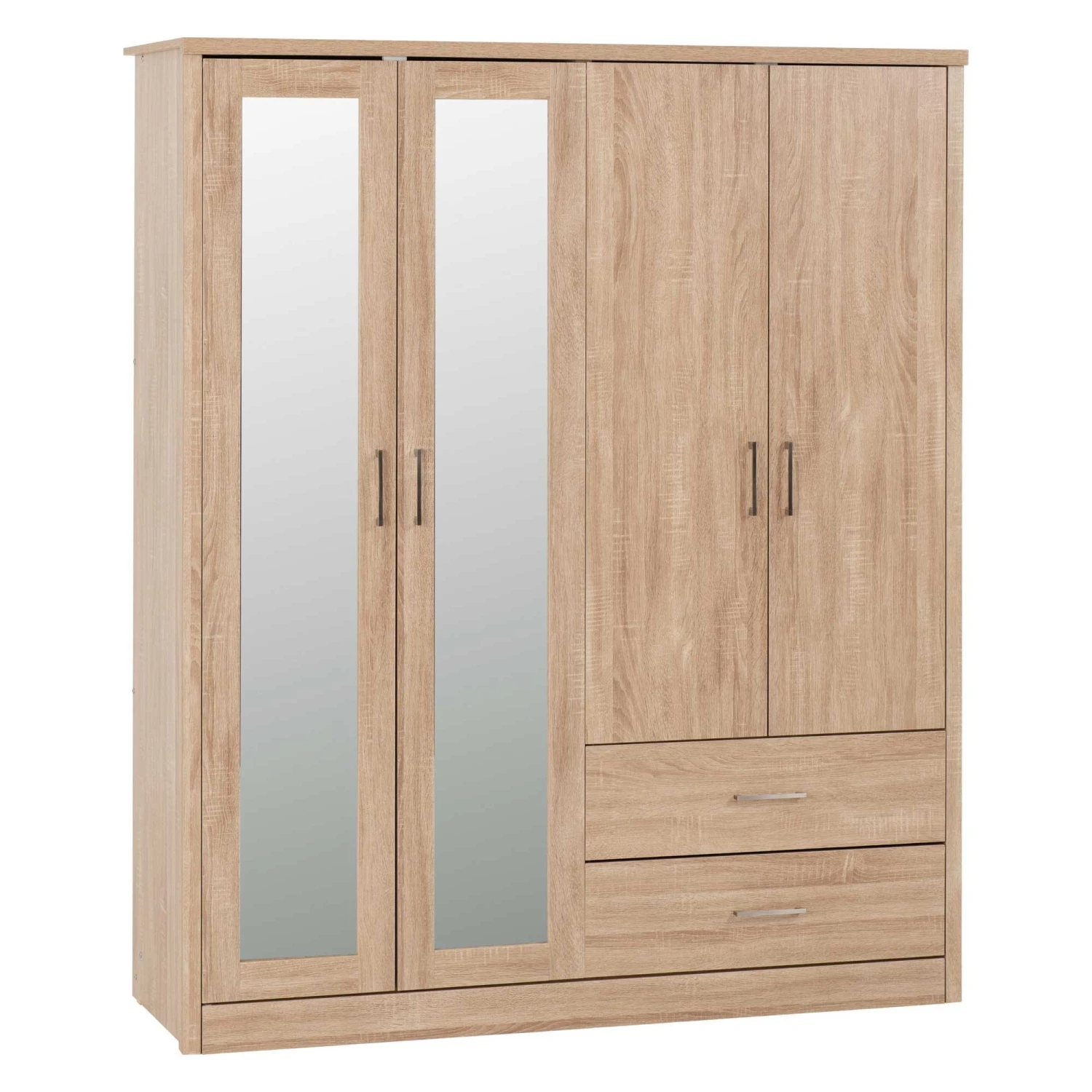 Lisbon Light Oak Effect 4 Door Wardrobe 3 Lisbon Light Oak Effect 4 Door Wardrobe