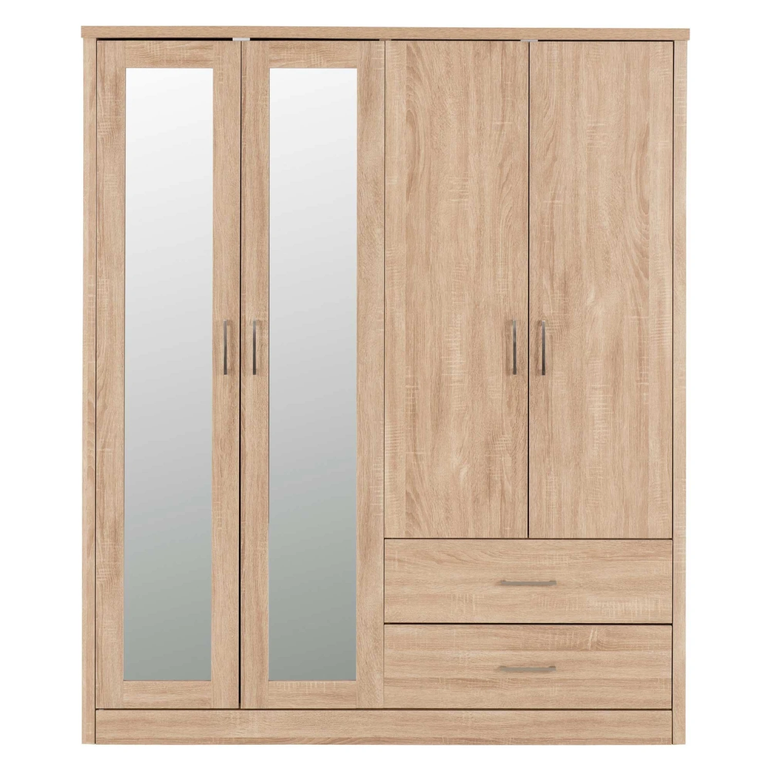 Lisbon Light Oak Effect 4 Door Wardrobe 4 Lisbon Light Oak Effect 4 Door Wardrobe - Image 2