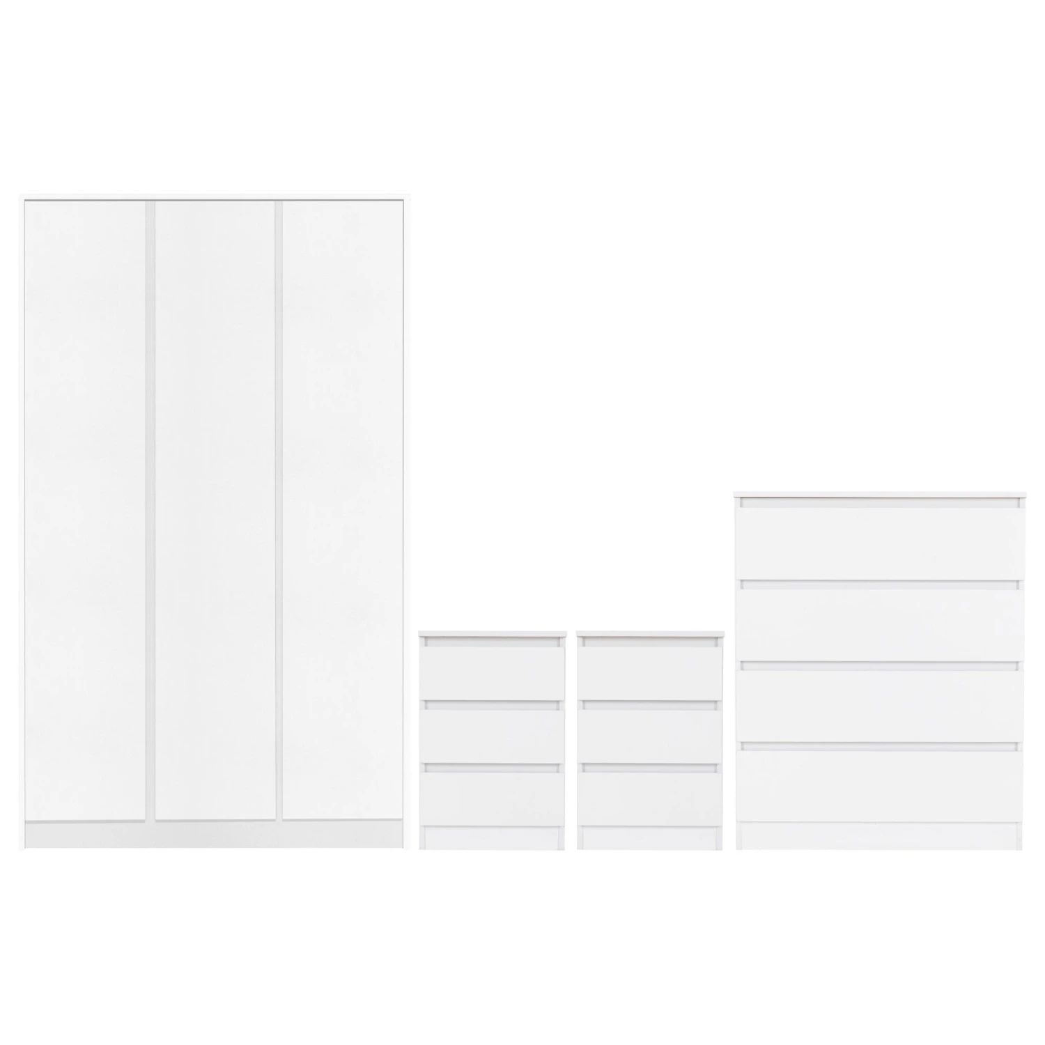 Malvern White 3 Door Wardrobe Bedroom Set 3 Malvern White 3 Door Wardrobe Bedroom Set