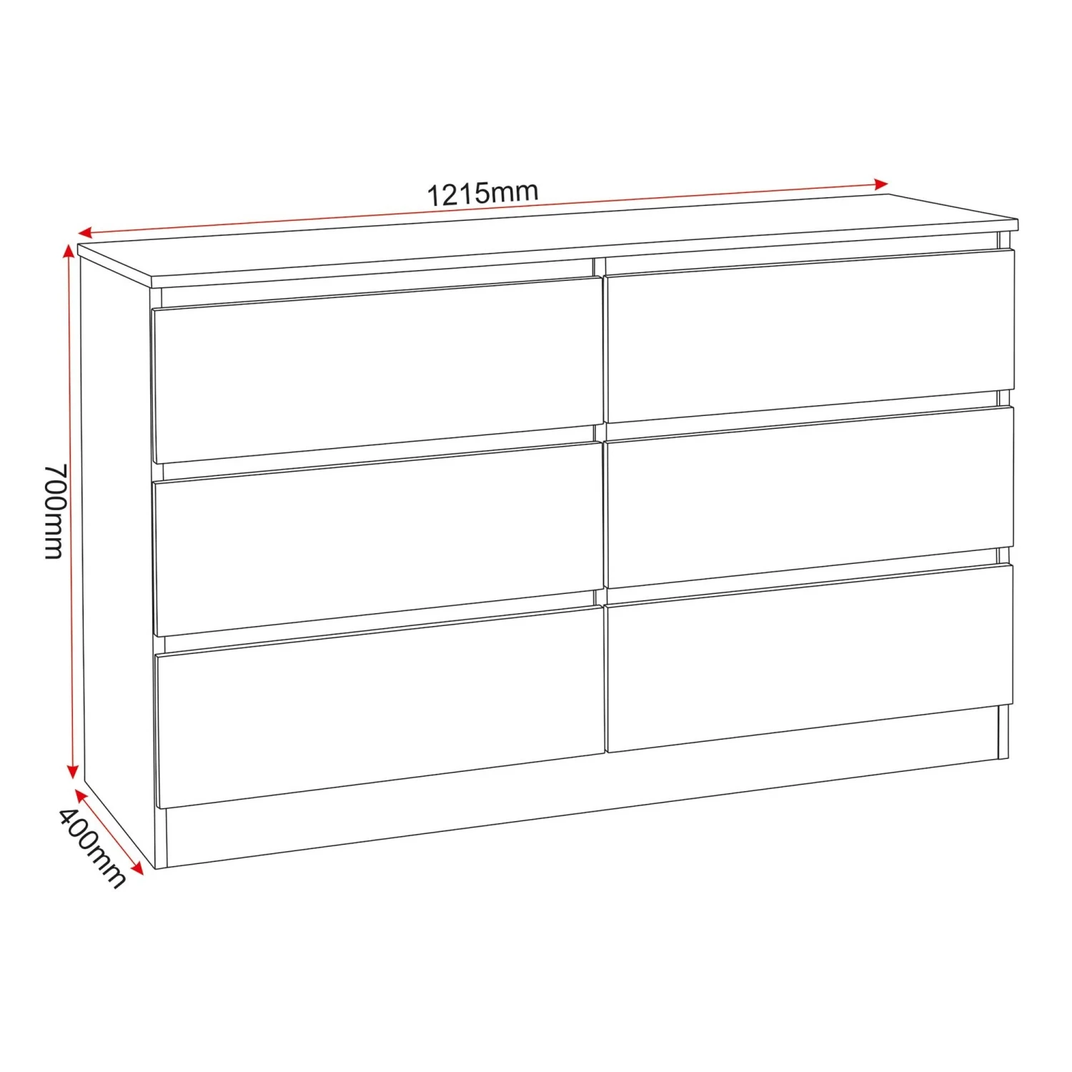 Malvern White 6 Drawer Chest 9 Malvern White 6 Drawer Chest - Image 7