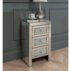 Mirrored Bedside Table