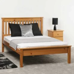 Monaco Antique Pine Low Foot End Bed -Fresh sleep Store monaco antique pine low foot end bed p76406 122622 zoom