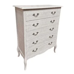 Montpellier Blanc Sage Green 5 Drawer Chest