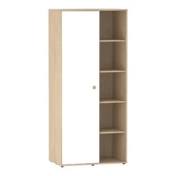 Neptune White & Oak 1 Door Wardrobe