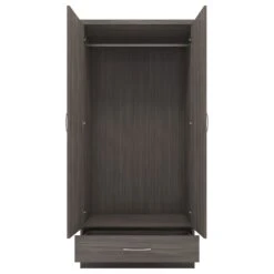 Nevada Black 2 Door 1 Drawer Wardrobe -Fresh sleep Store nevada black 2 door 1 drawer wardrobe p76435 122803 zoom