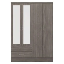 Fresh sleep Store -Fresh sleep Store nevada black 4 door 2 drawer mirrored wardrobe p76528 123488 zoom