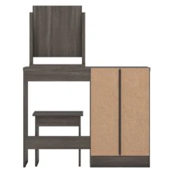 Nevada Black Wood Grain 4 Drawer Dressing Table Set -Fresh sleep Store nevada black wood grain 4 drawer dressing table set p76716 124471 zoom