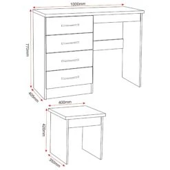 Nevada Black Wood Grain 4 Drawer Dressing Table Set -Fresh sleep Store nevada black wood grain 4 drawer dressing table set p76716 124509 zoom