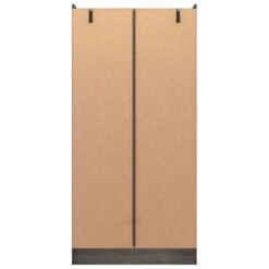 Nevada Black Wood Grain Mirrored 2 Door 1 Drawer Wardrobe -Fresh sleep Store nevada black wood grain mirrored 2 door 1 drawer wardrobe p76711 124435 zoom
