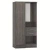Nevada Black Wood Grain Vanity 1 Door Wardrobe -Fresh sleep Store nevada black wood grain vanity 1 door wardrobe p80445 158104 zoom