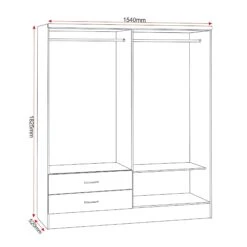 Nevada Grey 4 Door 2 Drawer Mirrored Wardrobe -Fresh sleep Store nevada grey 4 door 2 drawer mirrored wardrobe p76474 123066 zoom