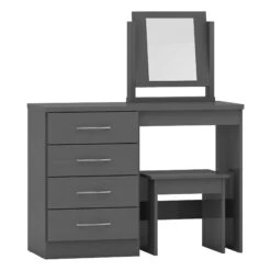 Nevada Grey 4 Drawer Dressing Table Set