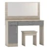 Nevada Grey Gloss & Light Oak Veneer Vanity/Dressing Table Set -Fresh sleep Store nevada grey gloss light oak veneer vanity dressing table set p80407 157956 zoom