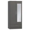 Nevada Mirrored 3D Effect Grey 2 Door 1 Drawer Wardrobe -Fresh sleep Store nevada mirrored 3d effect grey 2 door 1 drawer wardrobe p76709 124420 zoom